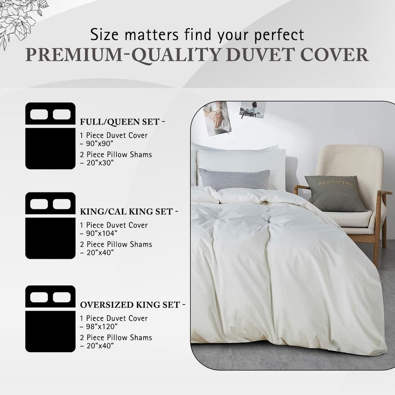 Minor Monkey King Duvet Cover 1000 Thread Count 100% Egyptian Cotton Sateen Weave Long Staple White Quilt Cover 3 PC Bedding Set - Comforter Cover & 2 Pillow Shams with Zipper Closure - Image 3